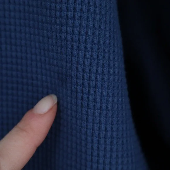 American Giant Colorblock Summit T-Shirt Mens 2XL Blue Waffle Knit Crew Neck - Picture 4 of 9